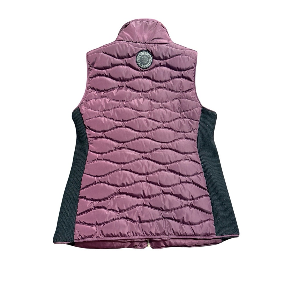 Calvin‎ Klein Performance Puffer Vest Women's Size Medium Purple Quilted Zip - Picture 6 of 11
